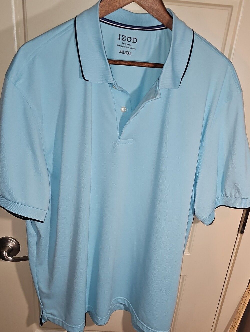 Izod Sky Blue Polo with Black Trim Size XXL